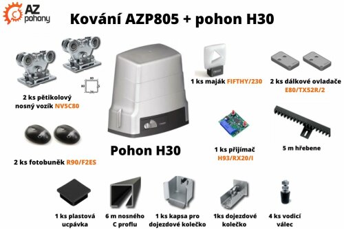 Sada kování AZP805 + pohon H30 až do 5,5 m průjezdu